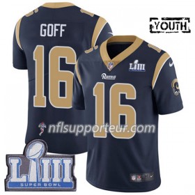 Maillot Enfant Los Angeles Rams Jared Goff 16 Nike Bleu 2019 Super Bowl LIII